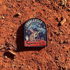 Charleville embroidered travel patch with an outback night sky filled with stars.