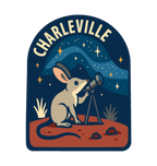 Charleville illustrated travel patch design featuring an outback night sky filled with stars.