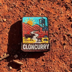Cloncurry embroidered travel patch with red outback scenery and a mining landscape.