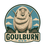 Goulburn illustrated travel patch design featuring the Big Merino landmark.