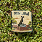 Gundagai embroidered travel patch with the Dog on the Tuckerbox monument.