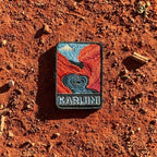Karijini - Hamersley Gorge embroidered travel patch with red gorge walls surrounding a swirling turquoise pool.
